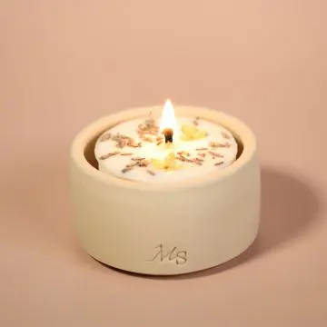 Bougie Parfumée & Photophore Fleur de Coton 80g - Maison Séjour - Accessoire - Visuel 4
