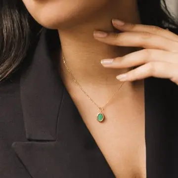 Pouvoir des Pierres Bougie Bijou Parfumée - Collier Or Malachite (vert) - My Jolie Candle - Accessoire - Visuel 2