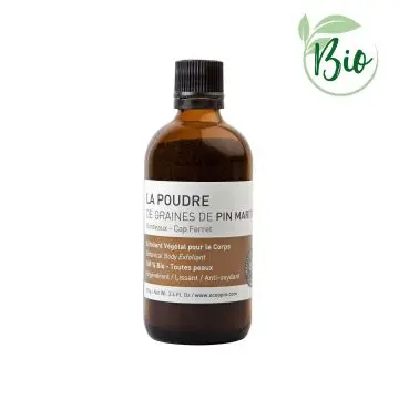 La Poudre de Graines de Pin Maritime® Exfoliant Végétal Corps 100% Bio Flacon 100g - Océopin - Soin - Visuel 1