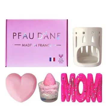 Coffret Fête des Mères 1 Mini Bougie, 1 Savon, 1 Brûle Parfum & Son Fondant Parfumé  - Peau d'Ane - Accessoire - Visuel 1