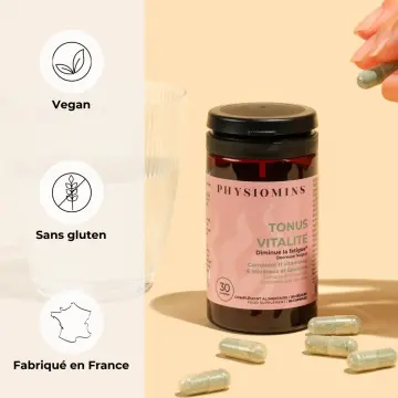 Tonus Vitalité Diminue la Fatigue  60 Gélules - Physiomins - Soin - Visuel 3