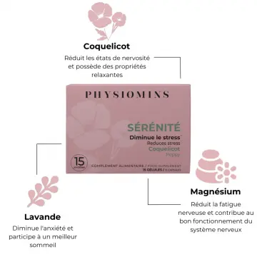 Sérénité Diminue le Stress 15 Gélules - Physiomins - Soin - Visuel 2