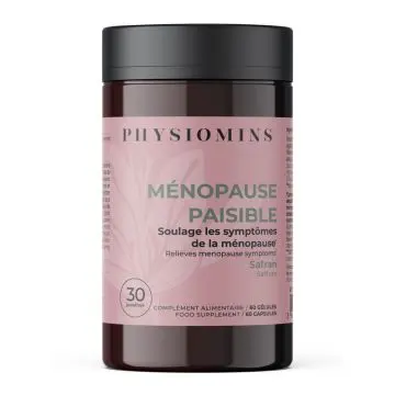 Ménopause Paisible Soulage les Symptômes de la Ménopause 60 Gélules - Physiomins - Soin - Visuel 1 Ménopause Paisible Soulage les Symptômes de la Ménopause 60 Gélules - Physiomins - Soin - Visuel 1