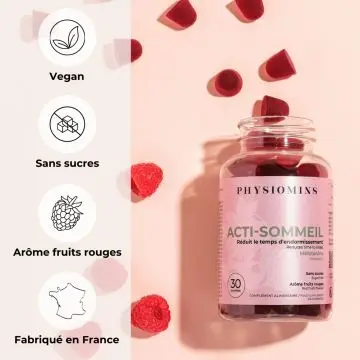 Acti-Sommeil Réduit le Temps d'Endormissement 60 Gummies - Physiomins - Soin - Visuel 2