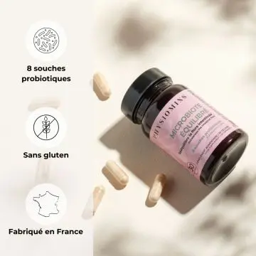 Microbiote Équilibré Rééquilibre la Flore Intestinale 30 Gélules - Physiomins - Soin - Visuel 3