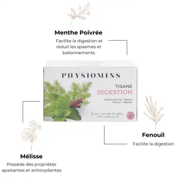 Tisane Digestion  Facilite la Digestion  20 Sachets - Physiomins - Soin - Visuel 2