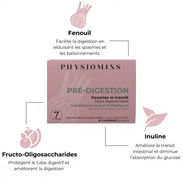 Pré-Digestion Favorise le Transit  30 Comprimés - Physiomins - Soin - Visuel 2