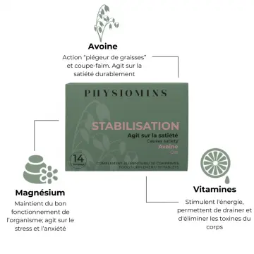 Stabilisation Agit sur la Satiété 30 Comprimés - Physiomins - Soin - Visuel 2
