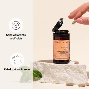 Ventre Plat Élimination des Graisses, Digestion, Transit 60 Gélules - Physiomins - Soin - Visuel 3