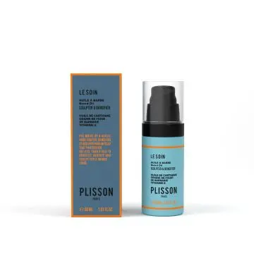 Le Soin Huile à barbe Flacon pompe en verre de 30 ml - Plisson - Soin - Visuel 1