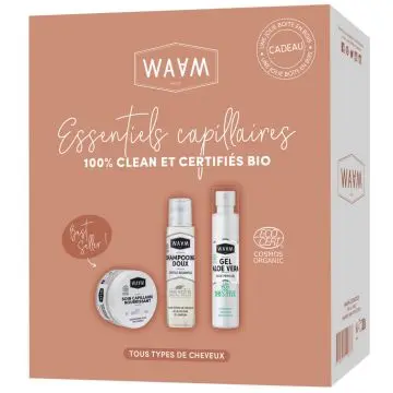 Coffret Essentiels Capillaires 100% Clean et Certifiés Bio Tous Types de Cheveux - Waam - Soin - Visuel 1 Coffret Essentiels Capillaires 100% Clean et Certifiés Bio Tous Types de Cheveux - Waam - Soin - Visuel 1