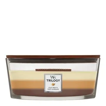 Trilogy - Café Gourmand Bougie Parfumée Ellipse - Woodwick - Accessoire - Visuel 1 Trilogy - Café Gourmand Bougie Parfumée Ellipse - Woodwick - Accessoire - Visuel 1