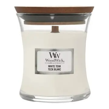 Teck Blanc Bougie Parfumée Moyenne Jarre  - Woodwick - Accessoire - Visuel 1 Teck Blanc Bougie Parfumée Moyenne Jarre  - Woodwick - Accessoire - Visuel 1
