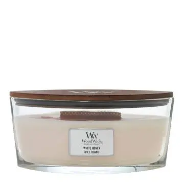Miel Blanc Bougie Parfumée Ellipse - Woodwick - Accessoire - Visuel 1