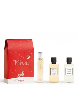 Coffret Terre d'Hermès Eau de Toilette 15ml, Gel Douche & Baume Après-Rasage 