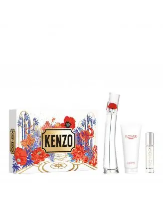 Coffret Flower by Kenzo Eau de Parfum 50ml, Lait Corps & Format Voyage 