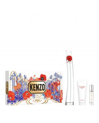 Coffret Flower by Kenzo Eau de Parfum 100ml, Lait Corps & Format Voyage 