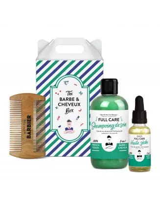 THE BARBE & CHEVEUX BOX Coffret de soin barbe et cheveux pour homme 250ml + 30ml