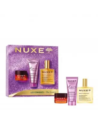 Coffret Les Iconiques Huile Multi-Fonctions, Shampooing & Baume Lèvres 