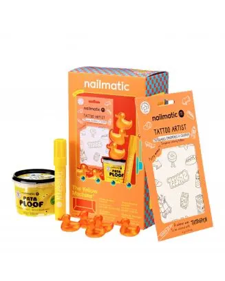 Coffret The Yellow Machine Pâte à Modeler Lavante, Feutre de Tatouage, Perles de Bain & Tatouages Éphémères 