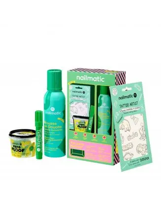 Coffret The Green Machine Pâte à Modeler Lavante, Mousse de Douche, Feutre de Tatouage & Tatouages Éphémères 