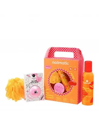 Coffret The Washing Machine Orange Mousse de Douche, Bombe de Bain & Fleur de Douche 