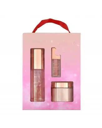 Coffret Ultimate Shimmer Brume Corps, Beurre Corporel & Huile à Lèvres Pailletés 