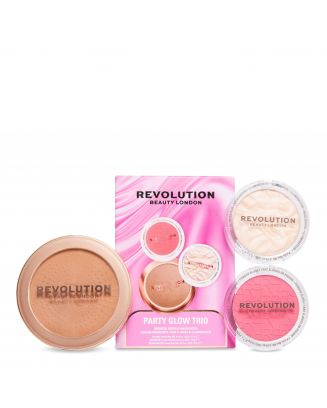 Coffret Party Glow Trio Poudre Bronzante, Fard à Joues & Illuminateur 