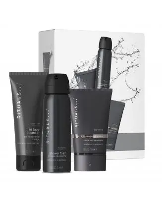 Coffret Rituals Homme Gel Nettoyant Visage, Mousse de Douche & Crème Anti-Transpirante 
