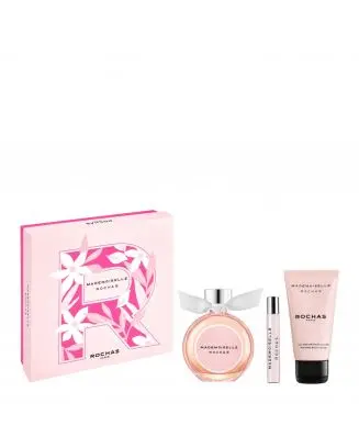 Coffret Mademoiselle Rochas Eau de Parfum 50ml, Lait Corps & Format Voyage 