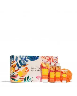 Coffret XL Fleurs des Îles Gommage Corps, Gel Douche, Lait Corps, Crème Mains & Fleur de Massage 