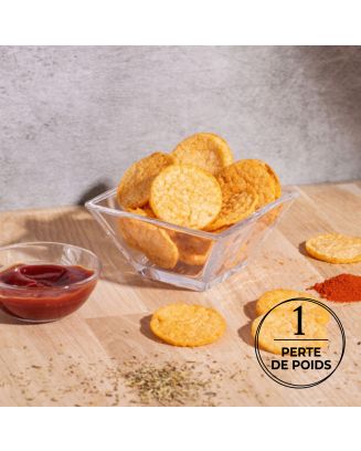 Chips protéinées barbecue  Riche en protéines et pauvre en glucides Boîte de 3 sachets