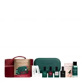 Coffret Manucure Semi-Permanente Mini Limes, Base Coat, 2 Vernis, Top Coat, Lampe LED, Dissolvant & Pinces de Retrait 