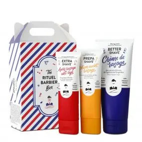 THE RITUEL BARBIER BOX Coffret de rasage pour homme 75ml + 175ml + 75ml