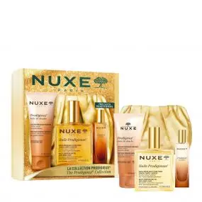 Coffret La Collection Prodigieux Huile Multi-Fonctions, Huile de Douche, Parfum & Pochette 