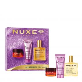 Coffret Les Iconiques Huile Multi-Fonctions, Shampooing & Baume Lèvres 