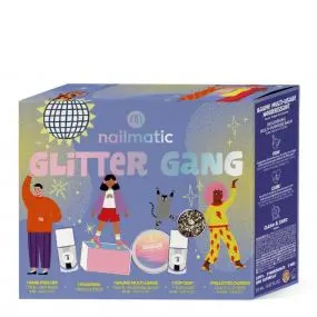 Coffret Glitter Gang Base Peel-Off, Polissoir, Baume Multi-Usage, Top Coat & Paillettes 
