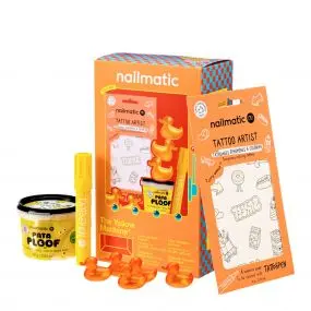 Coffret The Yellow Machine Pâte à Modeler Lavante, Feutre de Tatouage, Perles de Bain & Tatouages Éphémères 