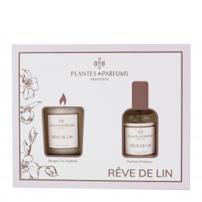 Coffret Rêve de Lin Bougie Parfumée & Parfum d'Intérieur 