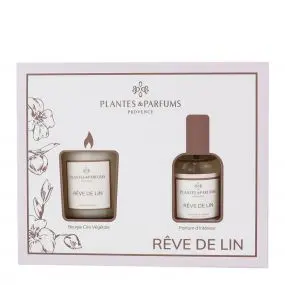 Coffret Rêve de Lin Bougie Parfumée & Parfum d'Intérieur 