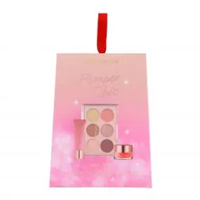 Coffret Pamper Chic Palette de Fards à Paupières & Gommage et Baume à Lèvres 