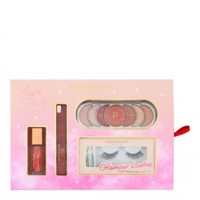 Coffret Yours Truly Palette de Fards &agrave; Paupi&egrave;res, Blush, Rouge &agrave; L&egrave;vres & Faux Cils 