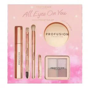 Coffret All Eyes On You Palette de Fards à Paupières, Mascara, Pinceaux, Pince à Épiler & Miroir 