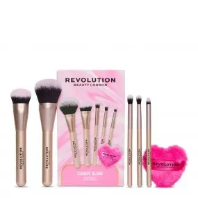 Coffret Candy Glam Set de 5 Pinceaux & 1 Houpette 
