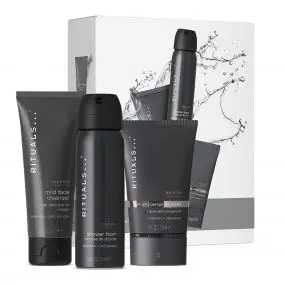 Coffret Rituals Homme Gel Nettoyant Visage, Mousse de Douche & Crème Anti-Transpirante 