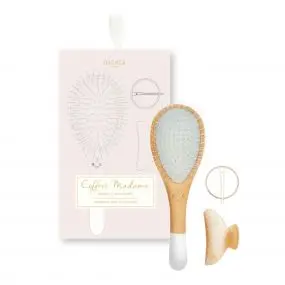Coffret Madame Brosse Nylon, Barrette Ronde Dorée & Pince Ivoire 