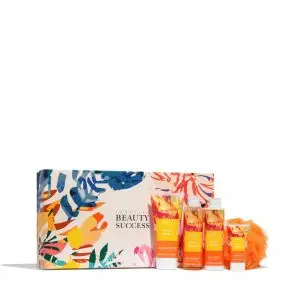 Coffret XL Fleurs des Îles Gommage Corps, Gel Douche, Lait Corps, Crème Mains & Fleur de Massage 