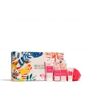 Coffret XL Fraîcheur Japonaise Gommage Corps, Gel Douche, Lait Corps, Crème Mains & Fleur de Massage 