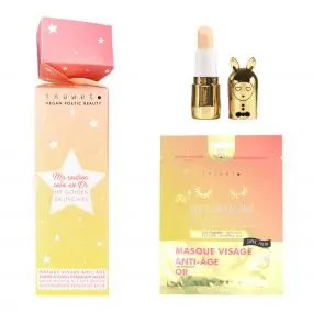 Cracker Ma Routine Soin en Or Masque Tissu Visage & Baume à Lèvres 