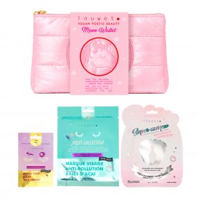 Trousse Moon Masque Tissu Visage, Masque Pieds & Patchs Yeux 